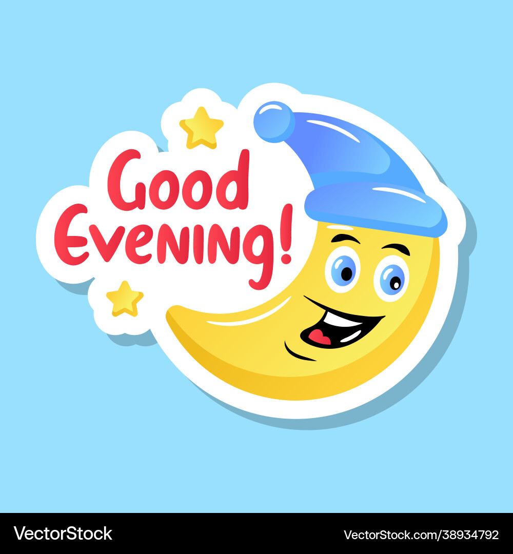 good evening sticker