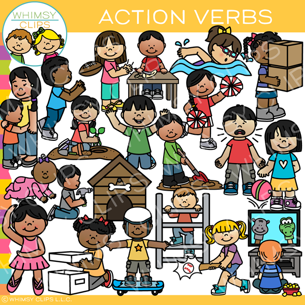 clip art of action words