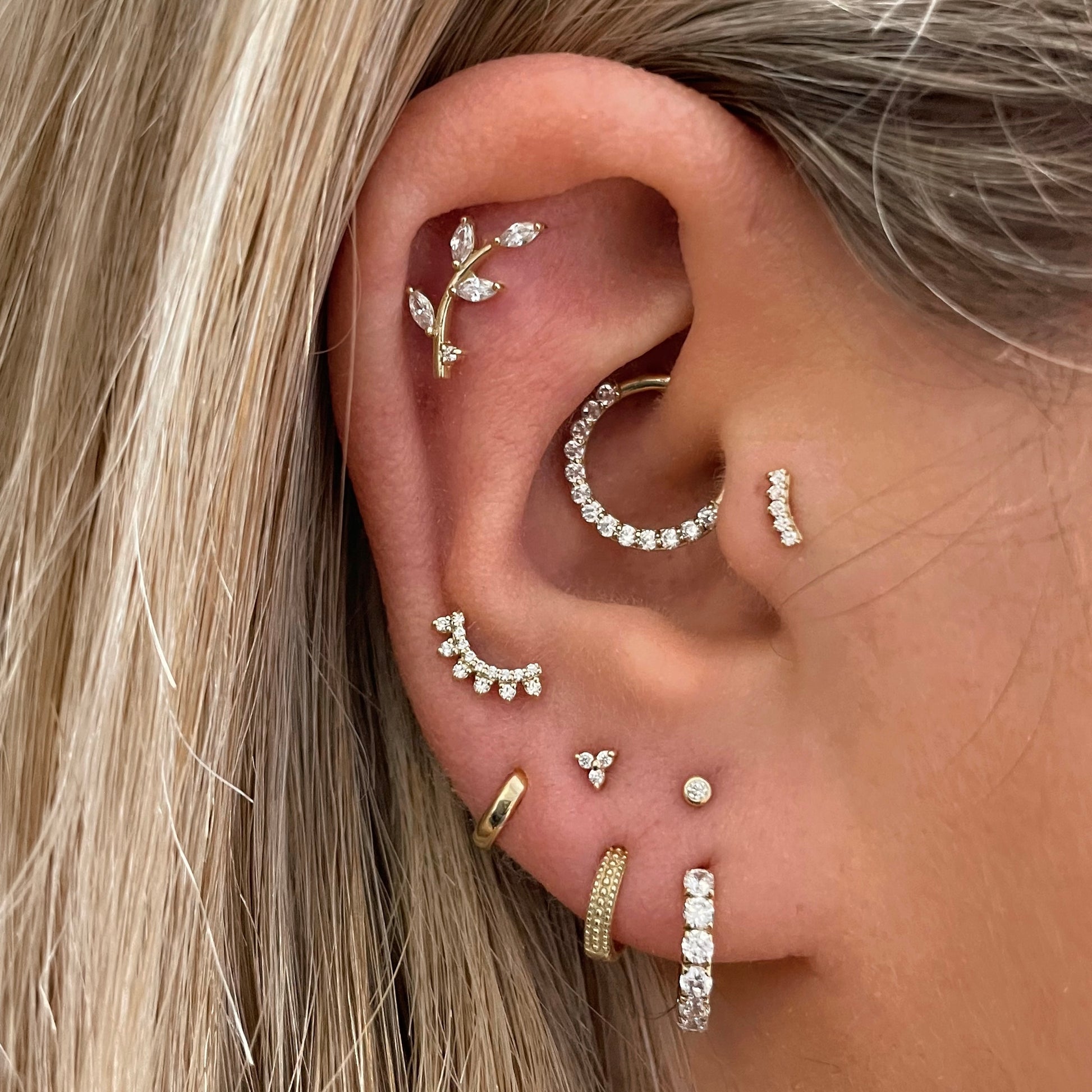 stacking ear piercings