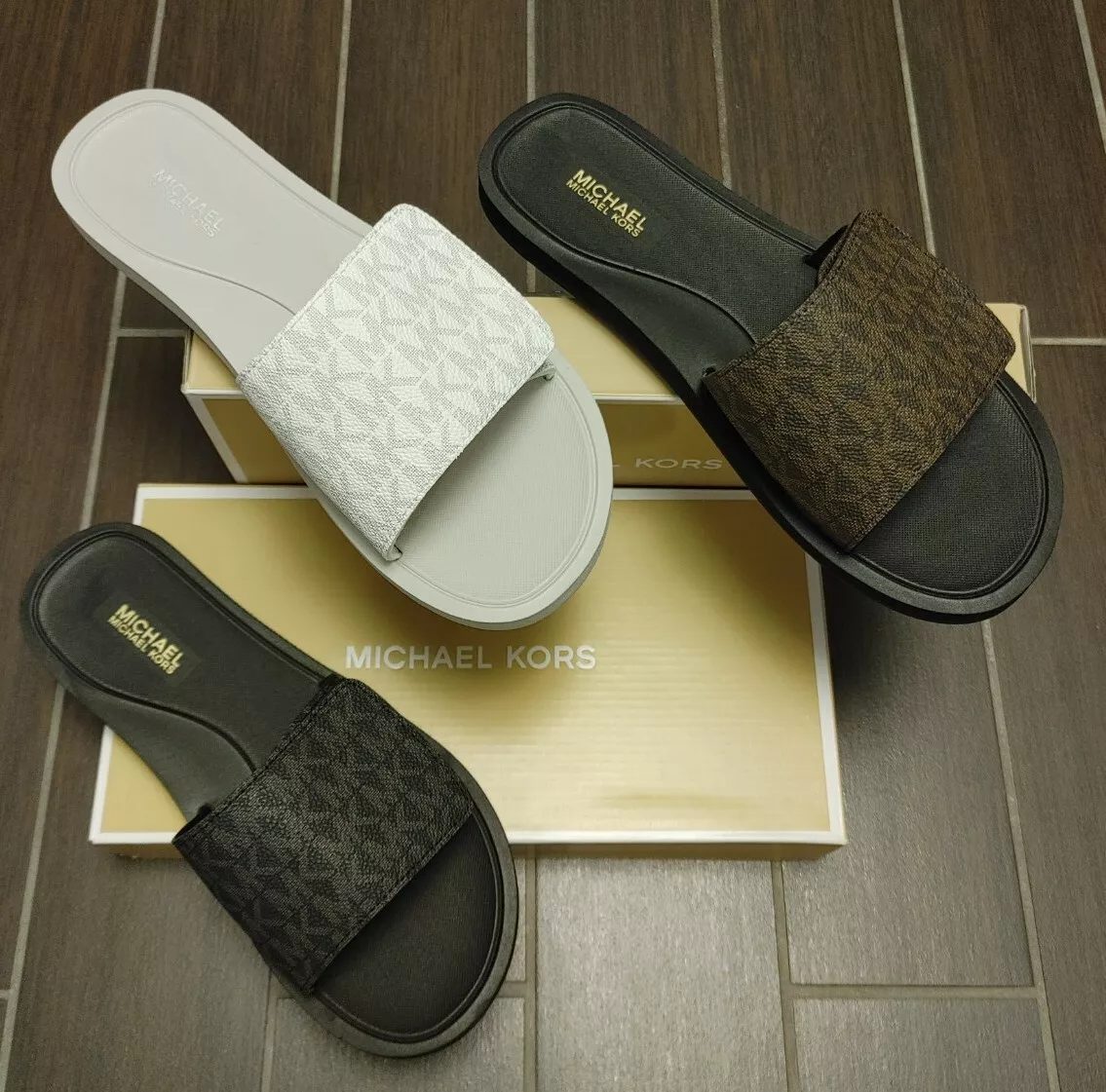 mk slide sandals