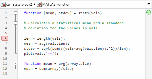 matlab function definition