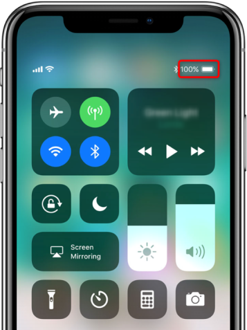 iphone xs max show battery percentage