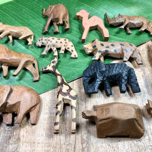 small wooden carved animals