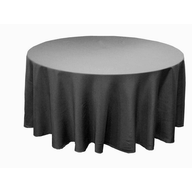 grey round tablecloth