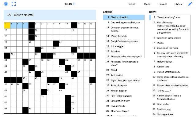 ny times crossword