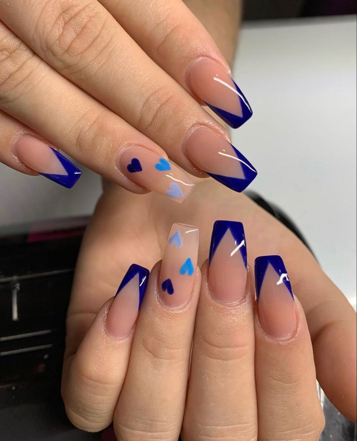 uñas acrilicas azules