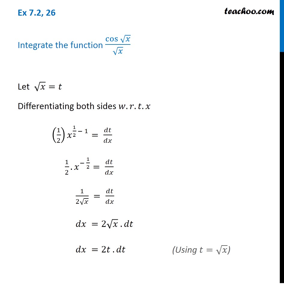 integration of cos root x