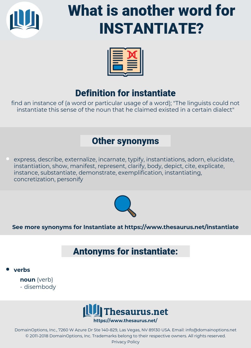 synonym instantiate