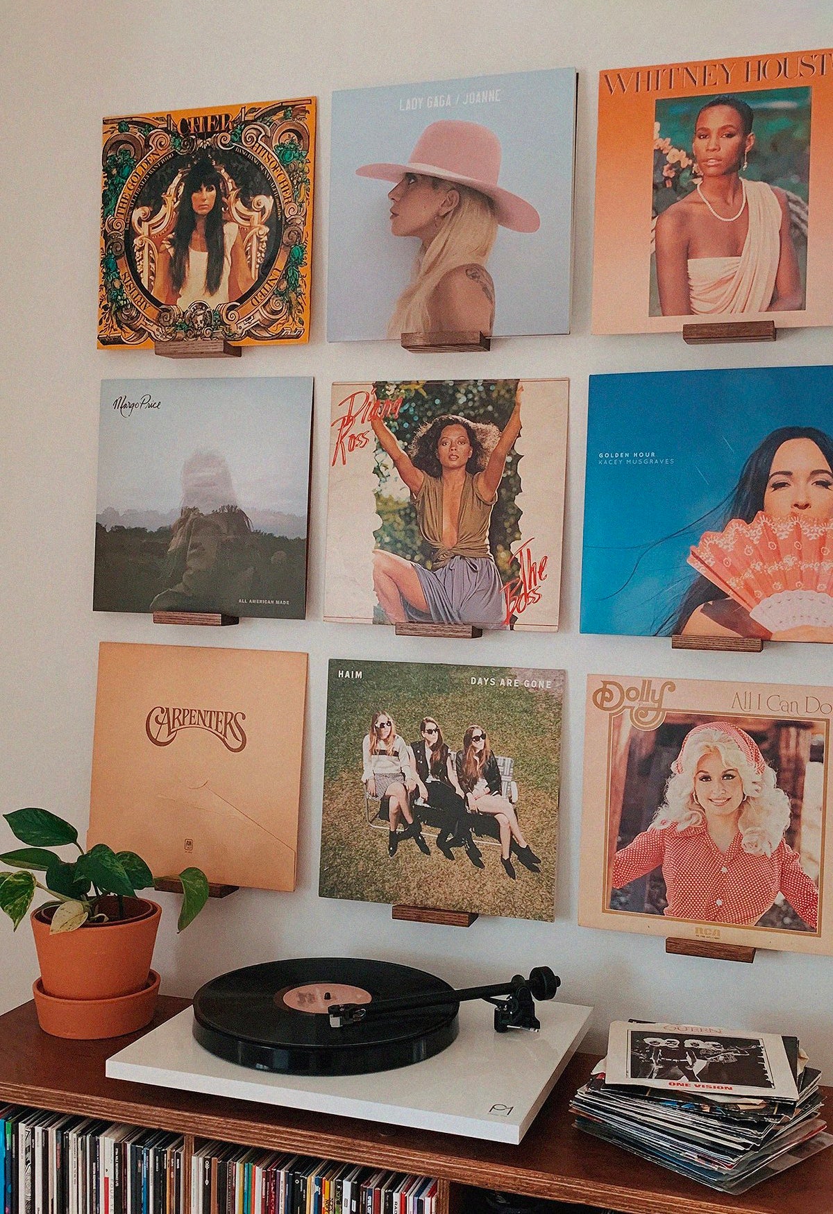 vinyl album wall