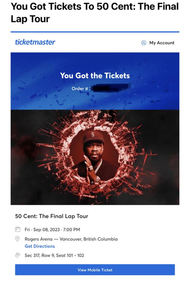 ticketmaster 50 cent