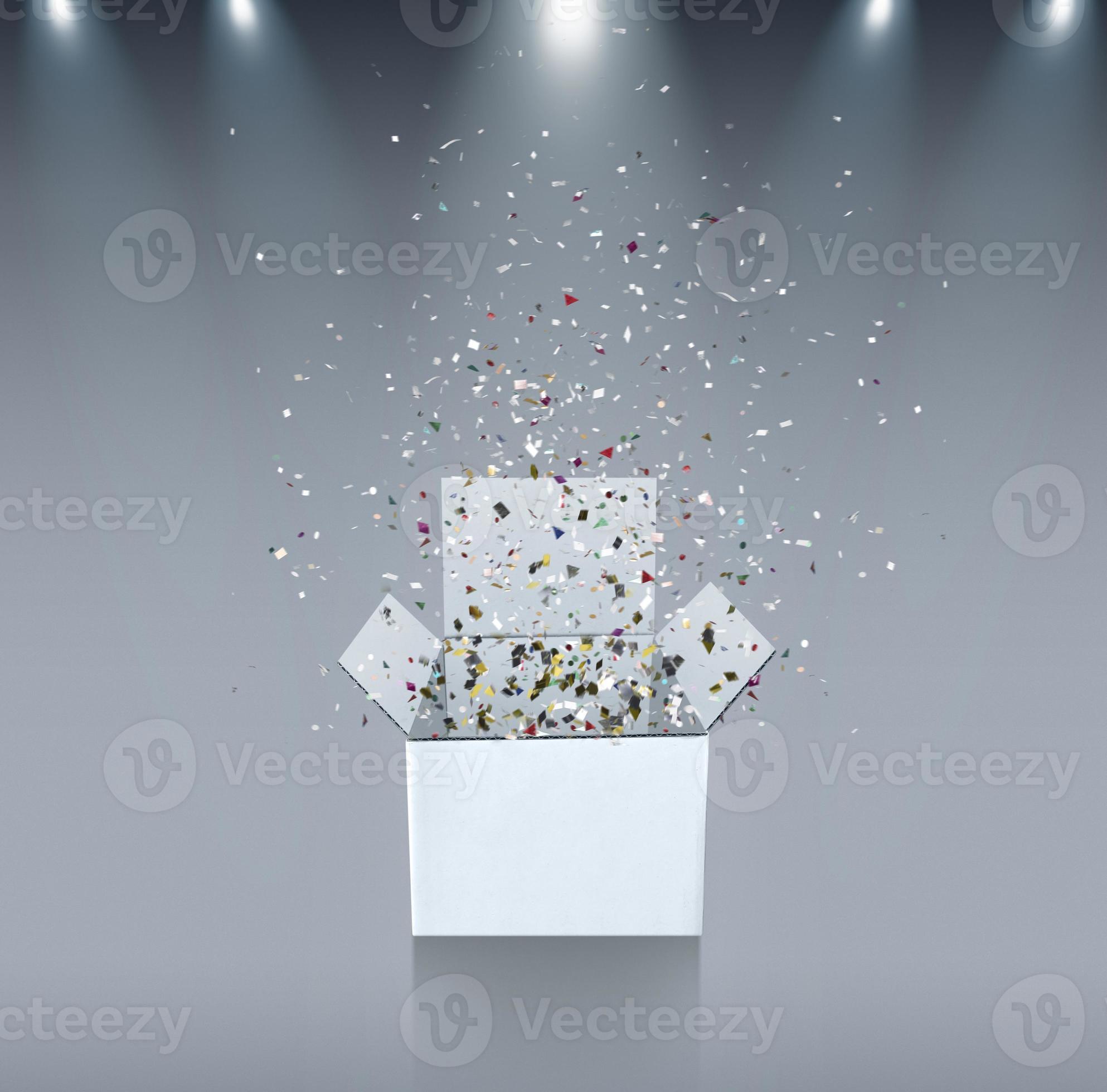 white gift boxes spotlight