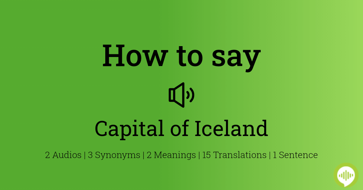 how do you pronounce the capital of iceland