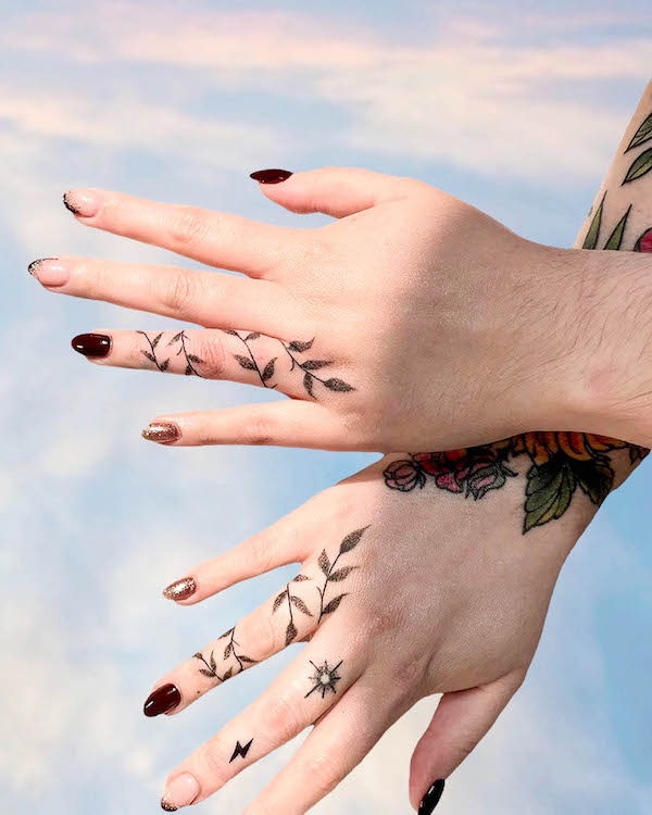 girly pretty hand tattoos