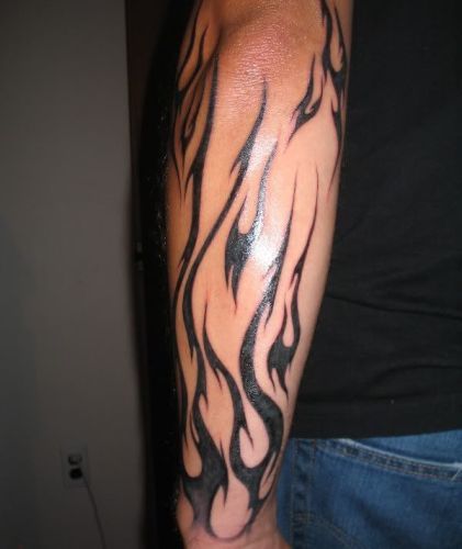 flame tattoo arm