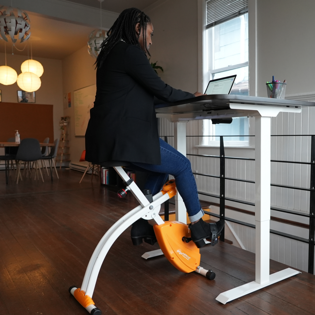 stationary bicycle under desk