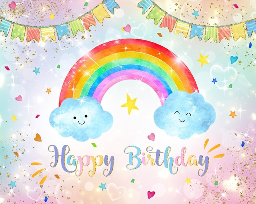 rainbow birthday background