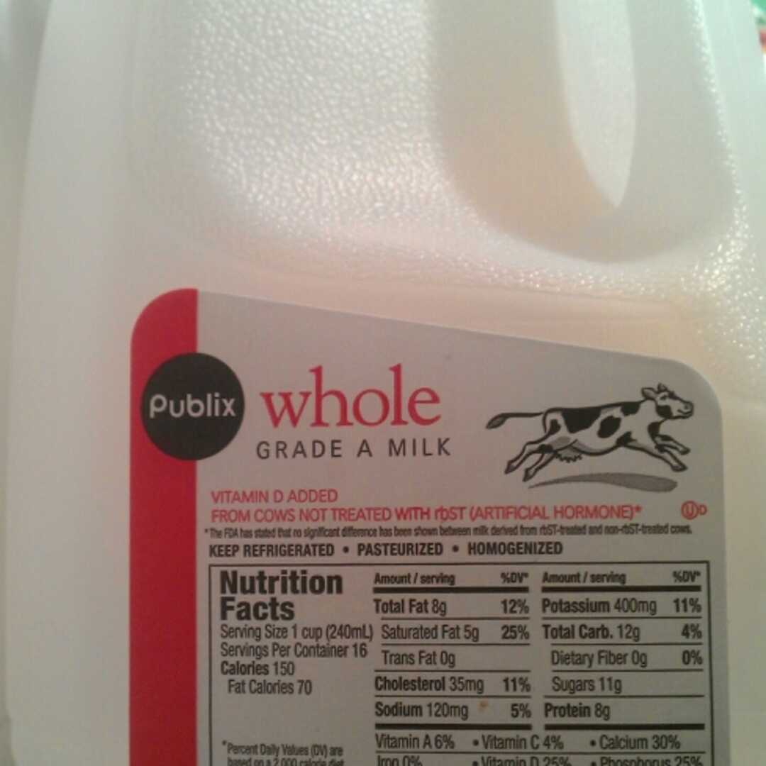 calories in whole milk 100ml