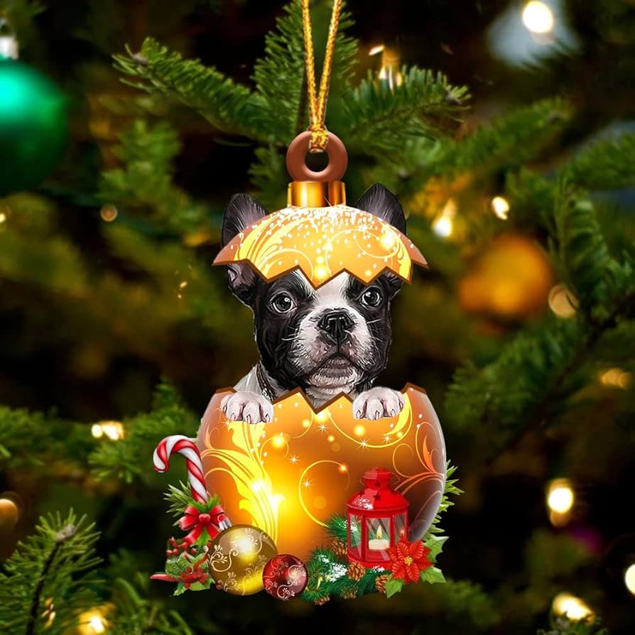 french bulldog christmas ornaments