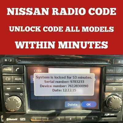 nissan qashqai radio codes free