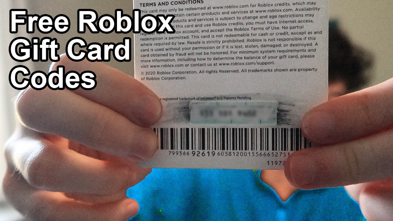 roblox gift card free codes