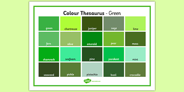 synonyms of green