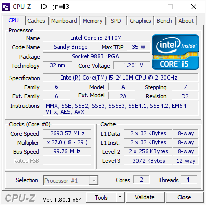 intel core i5 2410m socket type