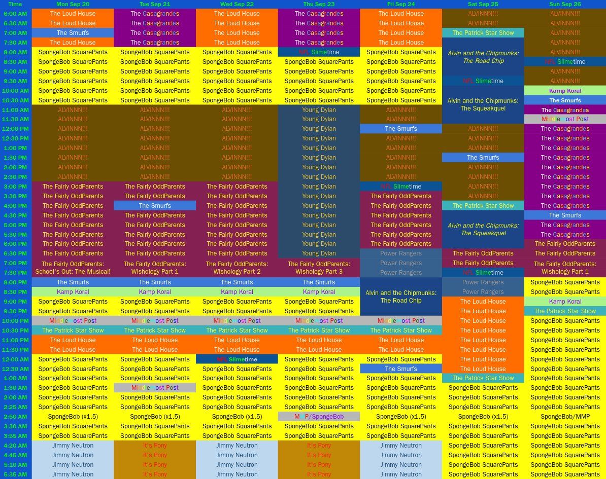 nicktoons schedule