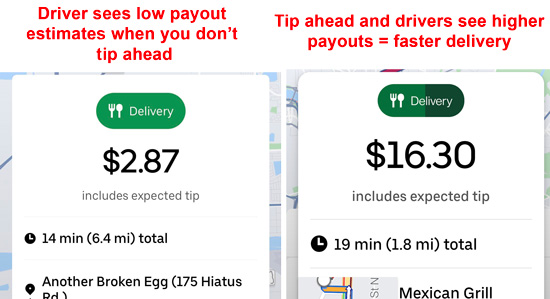 can uber drivers see your tip