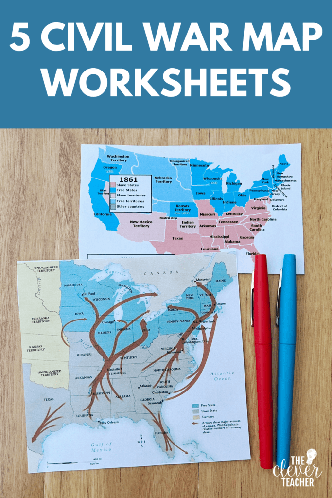 civil war battles map worksheet