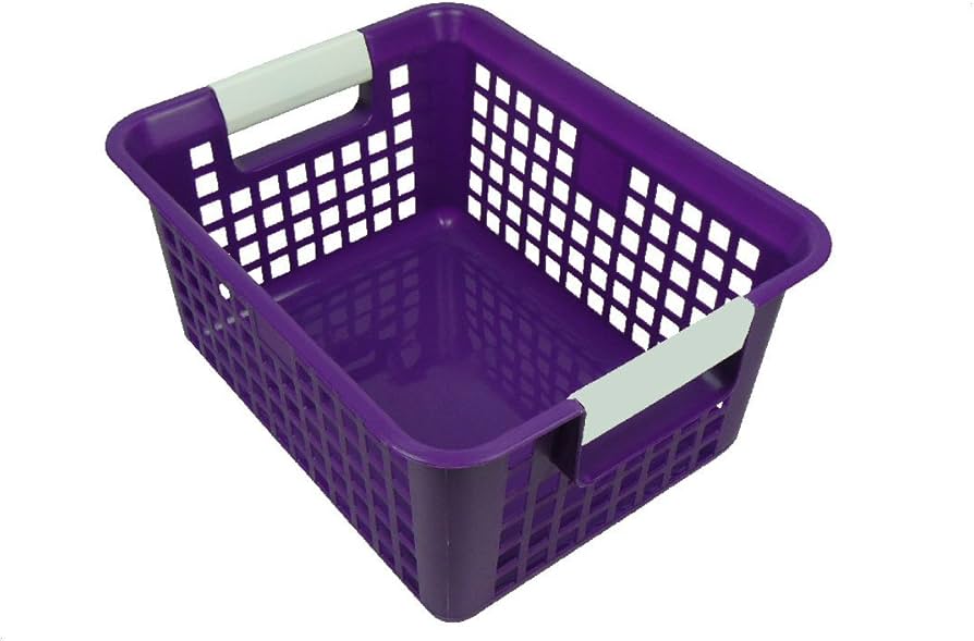 purple plastic laundry basket