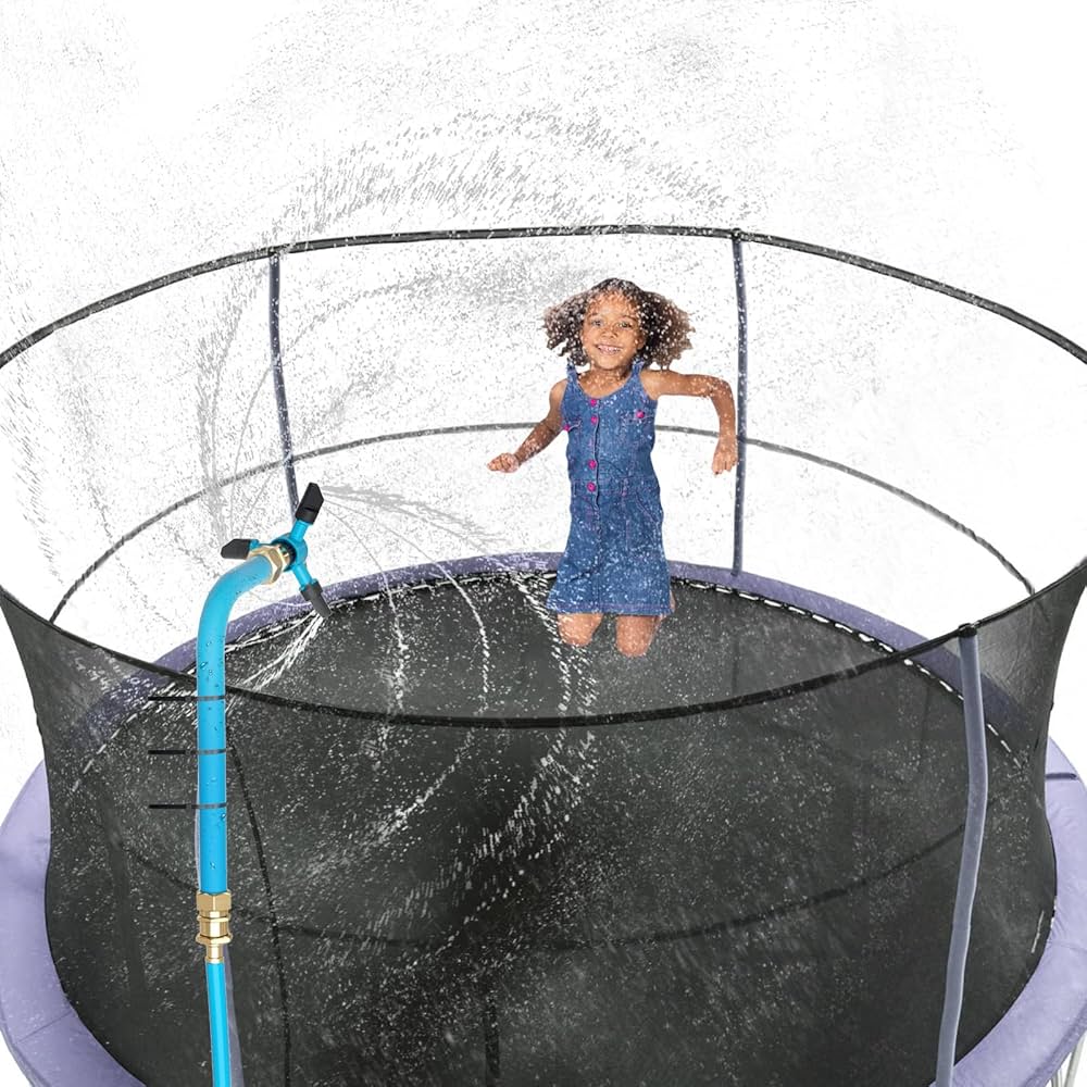 trampoline with sprinkler