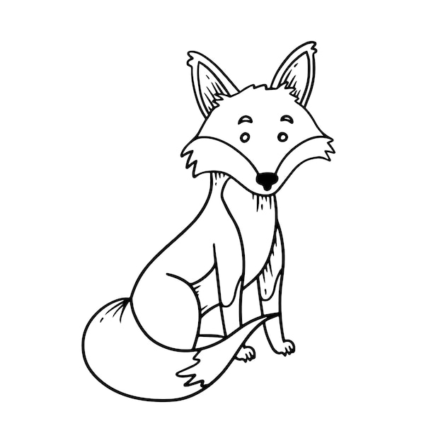 outline picture of fox