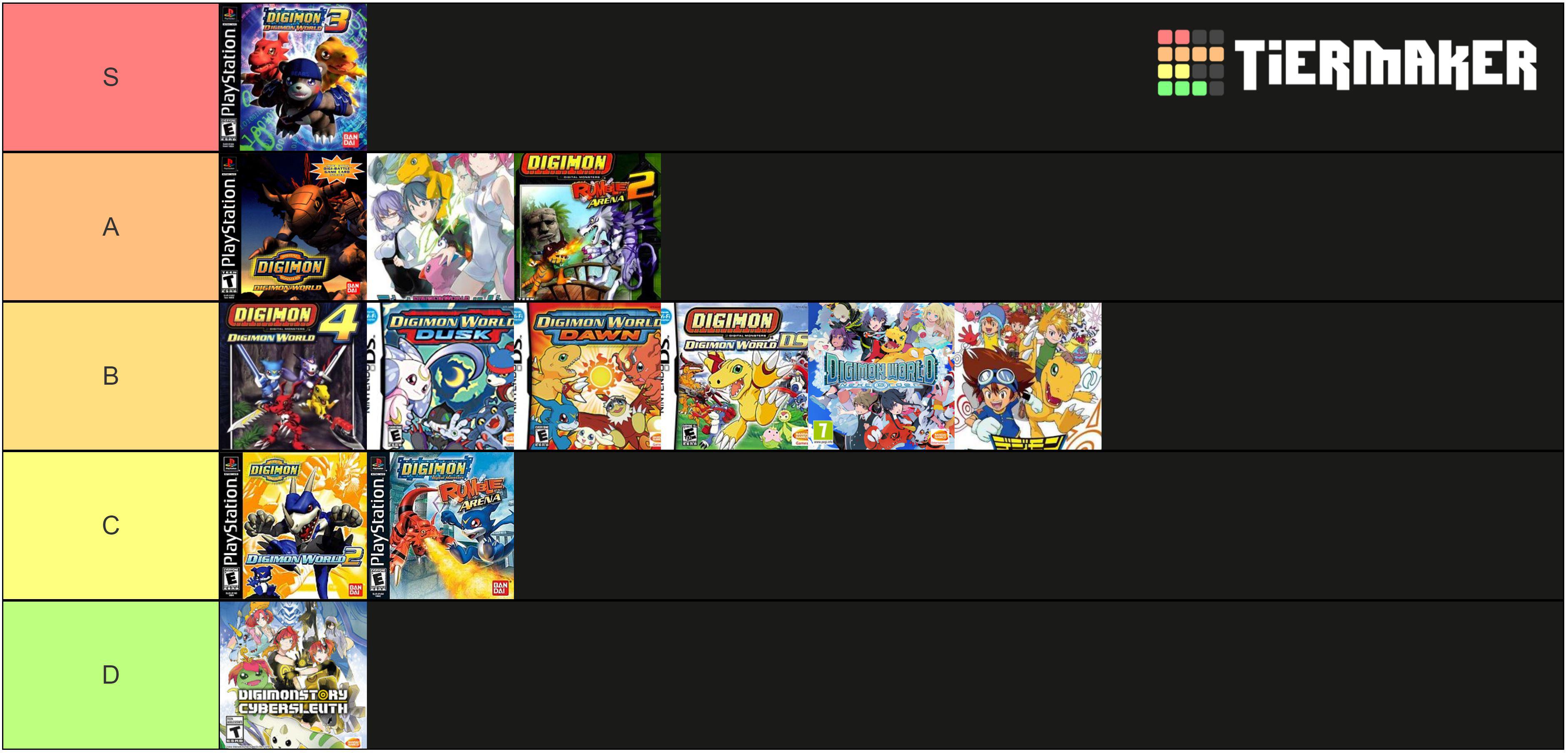 list of digimon games