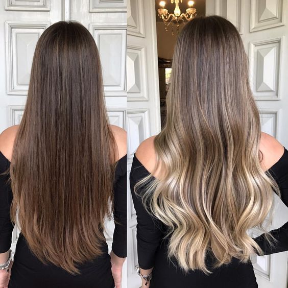 balayage cabello largo liso