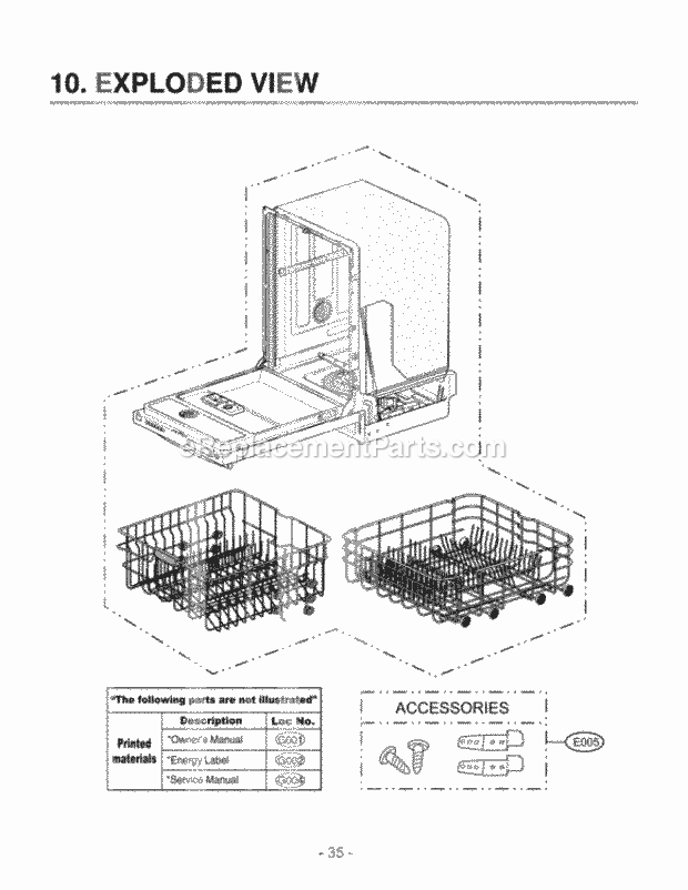 parts for lg dishwasher