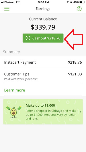 when is payday for instacart