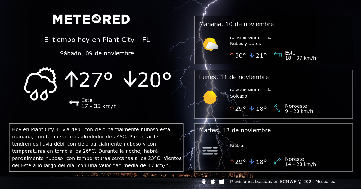 pronostico del tiempo plant city