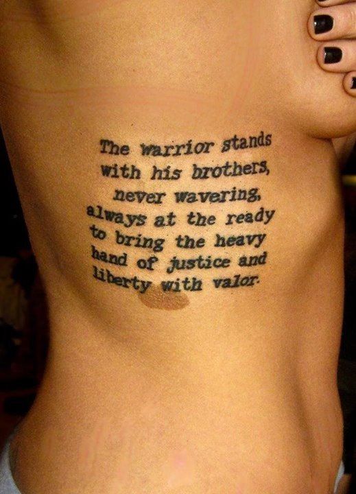 warrior sayings tattoos