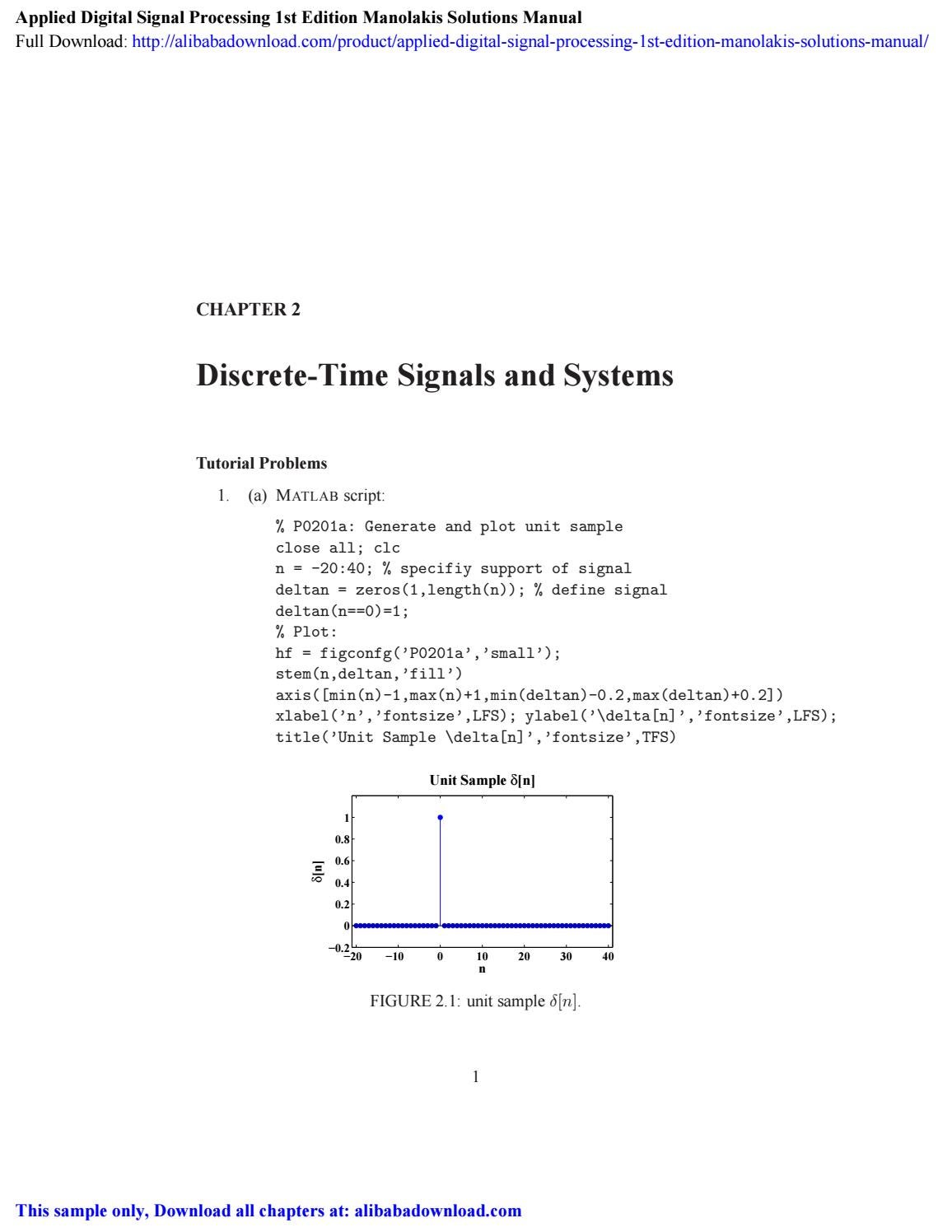 applied digital signal processing manolakis