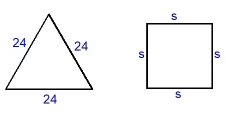 a square and an equilateral triangle have equal perimeters