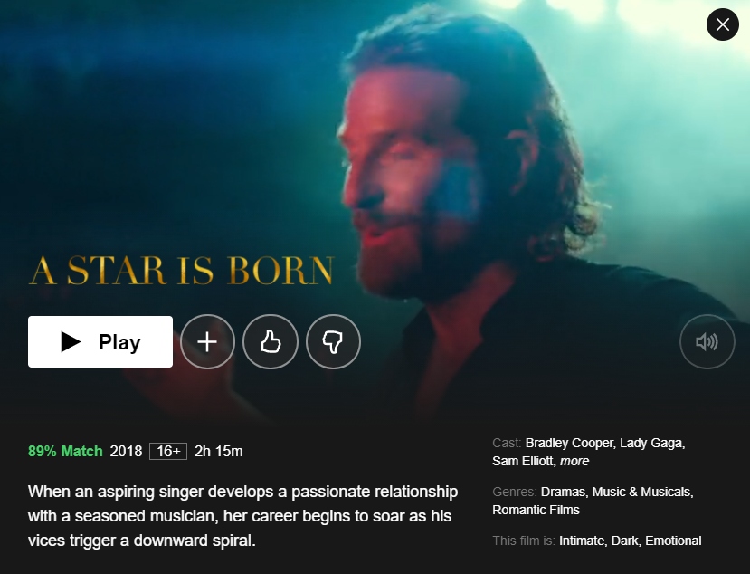 a star is born netflix