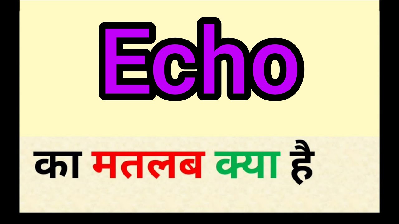 echofree meaning in hindi