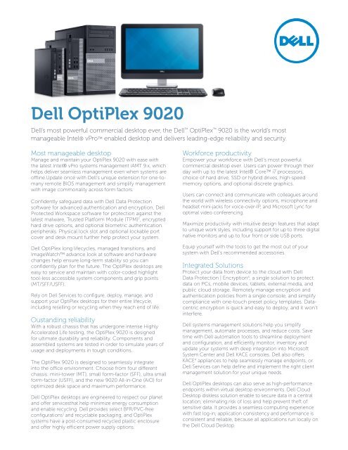 dell 9020 desktop specs