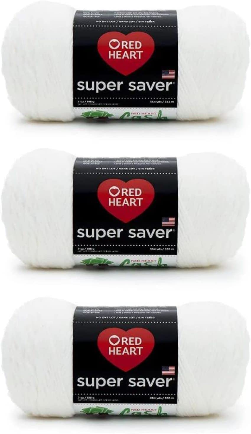 red heart soft white yarn