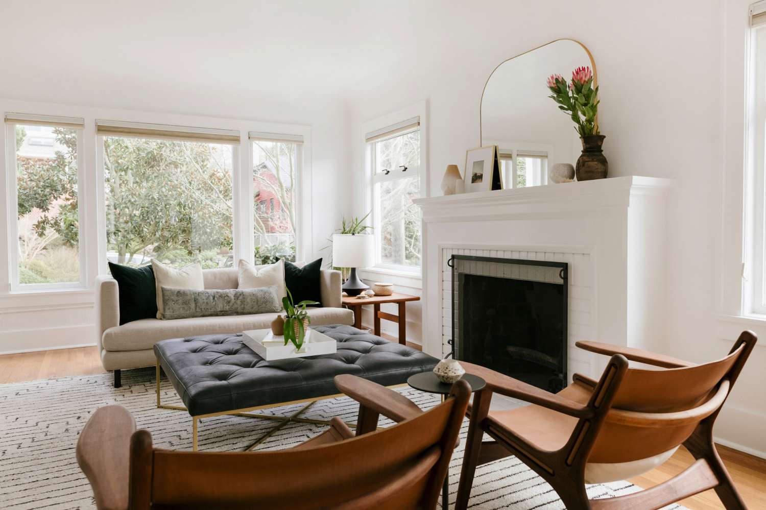 mirrors above fireplace