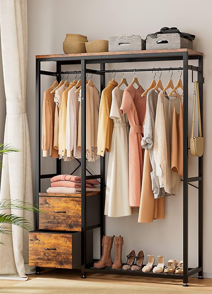 clothes hanging shelf