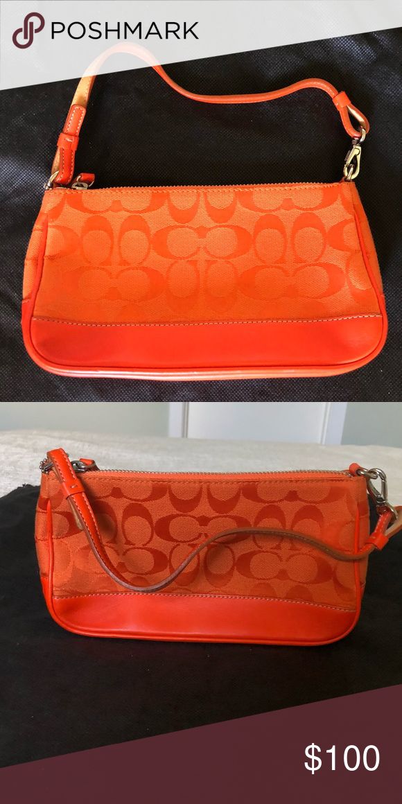 orange coach handbag