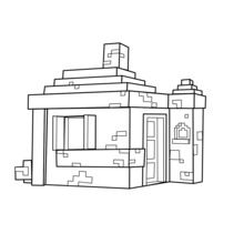 minecraft house coloring pages