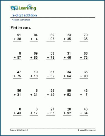 k5 learning math worksheets