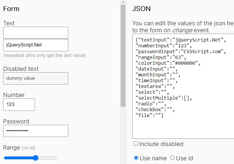 jquery serialize form to json